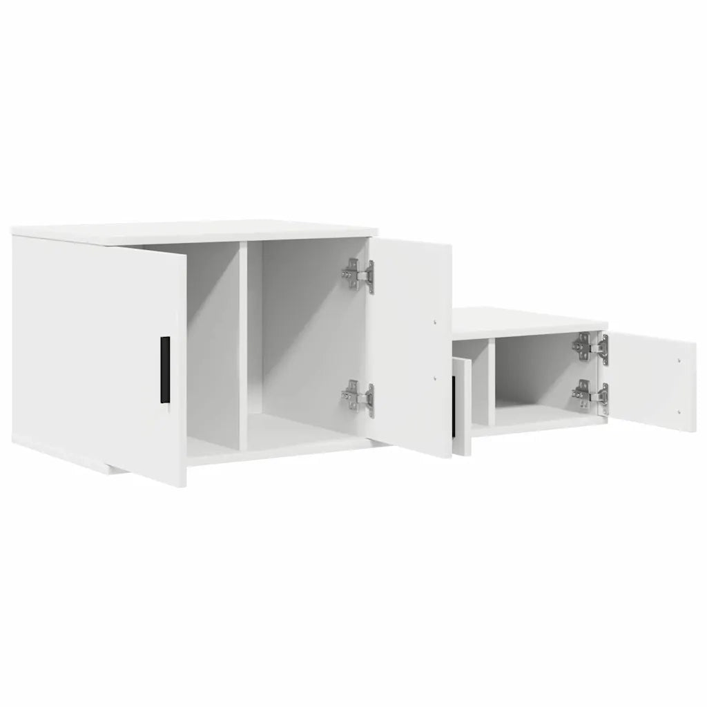 Mobile contenitore moderno con 2 ripiani 118 x 41 x 40 cm legno composito bianco 02_0052110