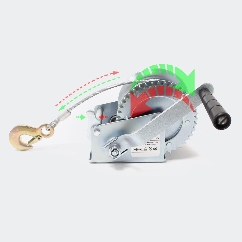 Verricello manuale da alaggio 350kg 10m 1 via 3.2:1 attrezzi garage officina fai da te 3416040