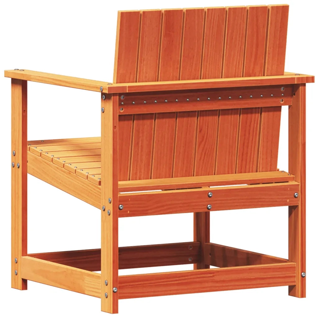 Sedia da patio-Sedia da Giardino Marrone Cera 62x56x77 cm Legno Massello Pino