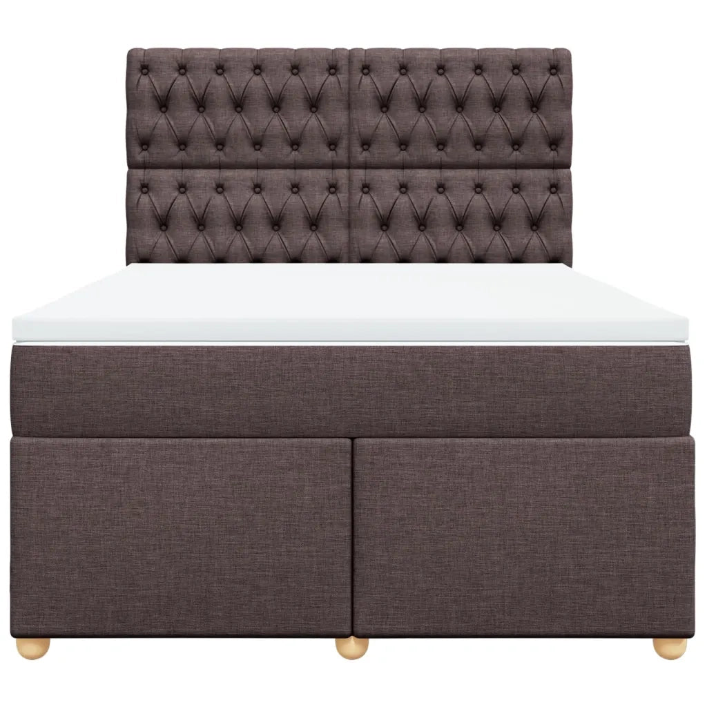 Giroletto a Molle con Materasso Marrone Scuro 140x190cm Tessuto 3291285