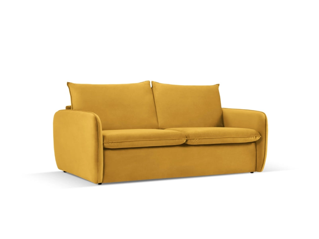 Cosmopolitan Design - Divano convertibile "Vienna" 3 posti in velluto giallo 