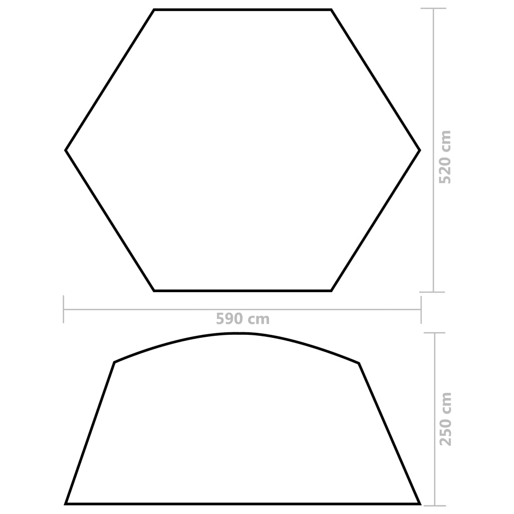 Tenda per Piscina in Tessuto 590x520x250 cm Giallo