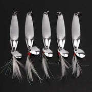 Lacci per pesca 5 pezzi - Esca metallica - Ganci per traino - Acciaio a carbonio alto - Duraturo - Azione da immersione morbida - Lacci per pesca