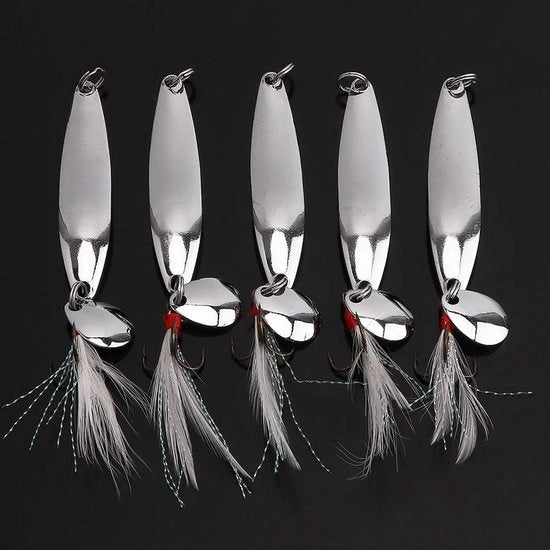 Lacci per pesca 5 pezzi - Esca metallica - Ganci per traino - Acciaio a carbonio alto - Duraturo - Azione da immersione morbida - Lacci per pesca