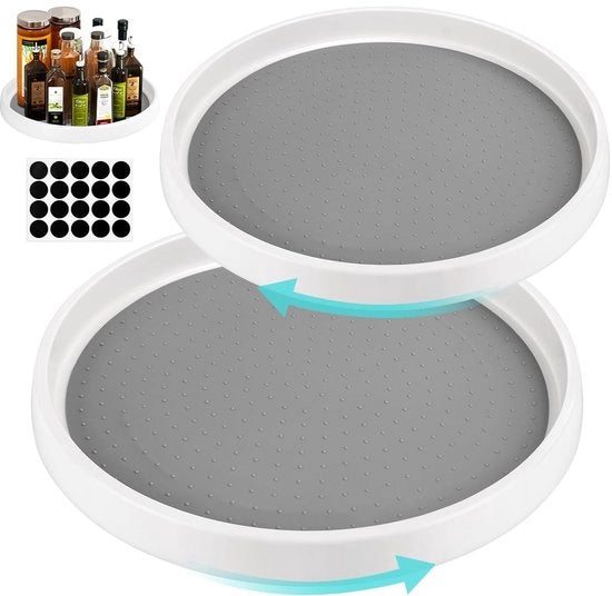 Piatto di lavoro per cucina - 360 gradi girevole - 2 pezzi - 25 + 30 cm