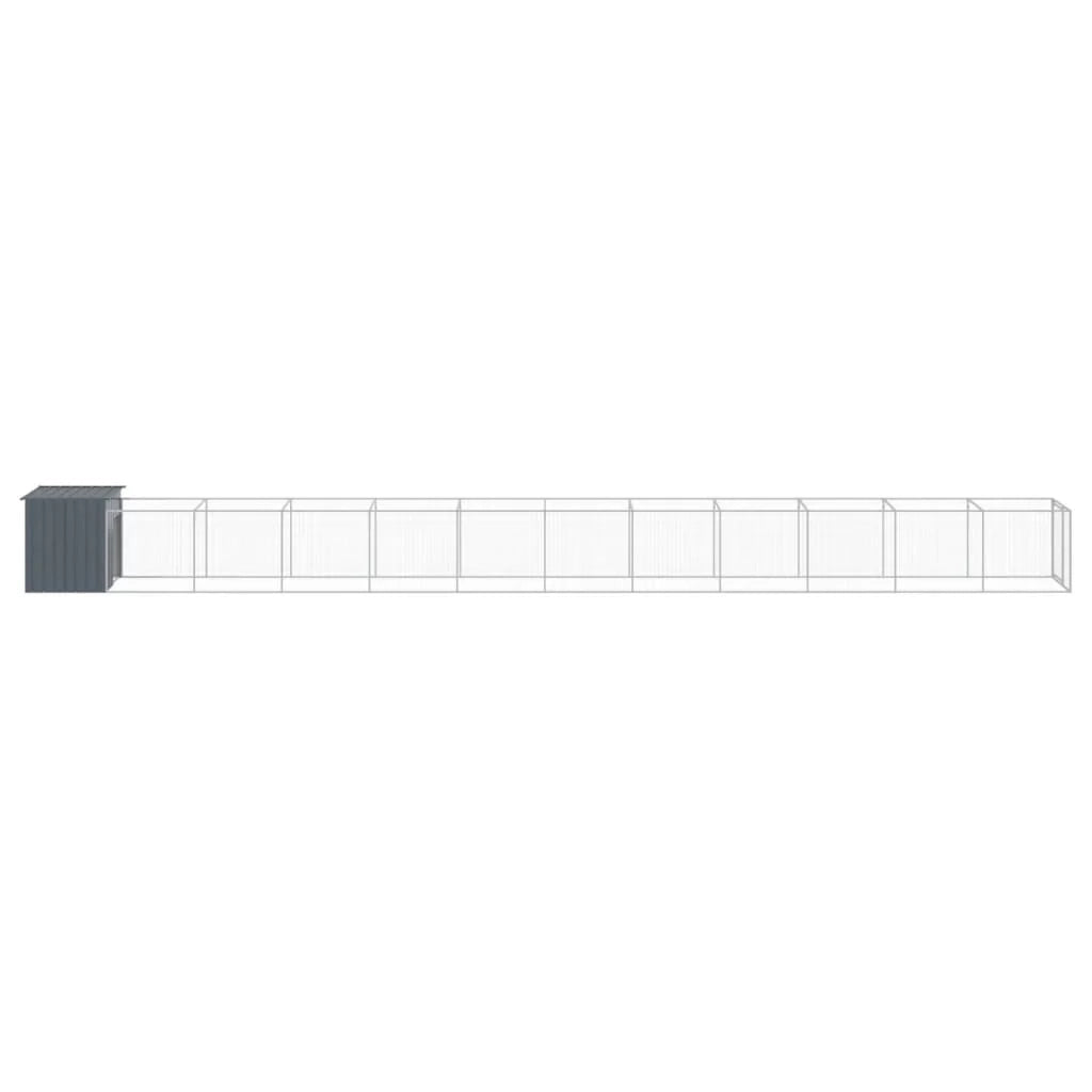 Cuccia per cani con cortile 110 x 1221 x 110 cm antracite 02_0043463