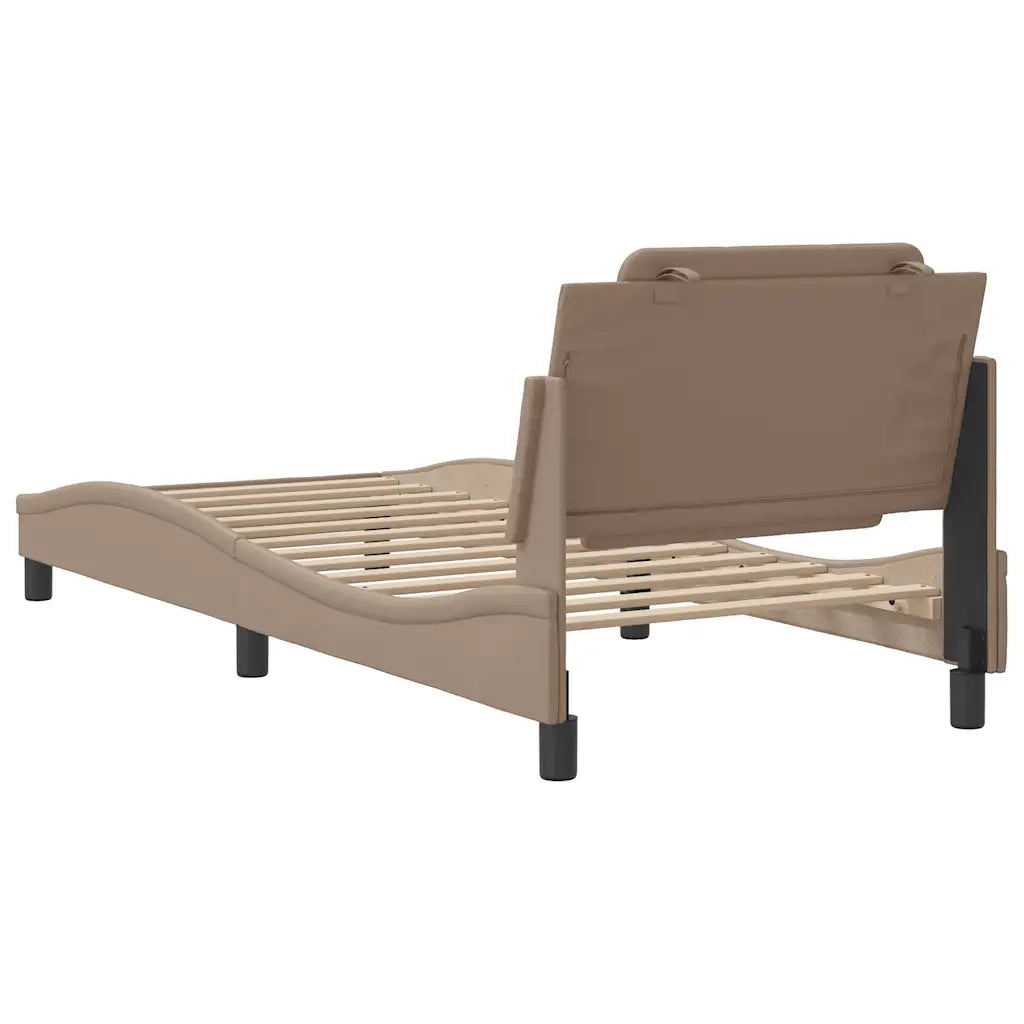 Giroletto senza Materasso-Struttura Letto Zadar Cappuccino 80x200 cm in Similpelle