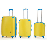 Set 3 Valigie Trolley Rigide in ABS 4 Ruote TSA Ravizzoni Luna Giallo