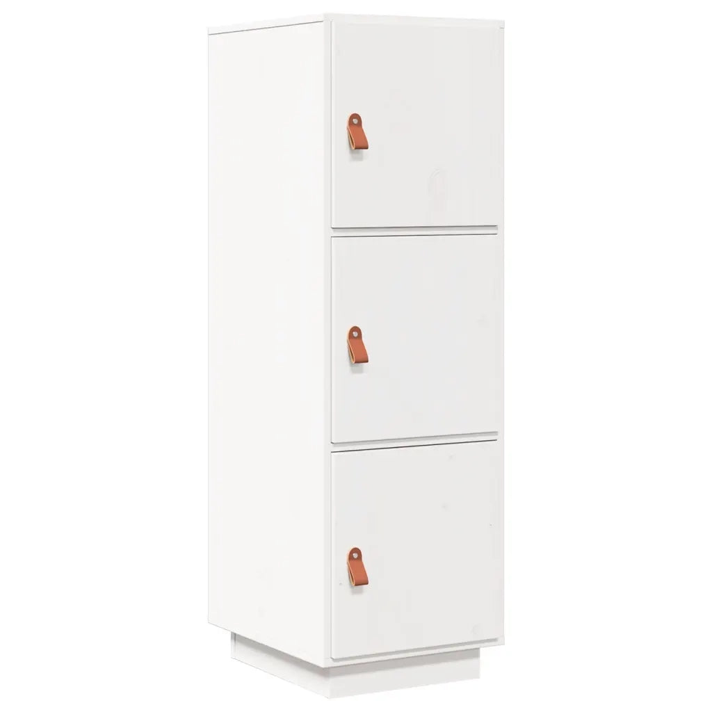 Credenza Bianca 34x40x108,5 cm in Legno Massello di Pino cod mxl 16126
