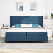 letto a box spring  con materasso blu 200x200 cm in tessuto