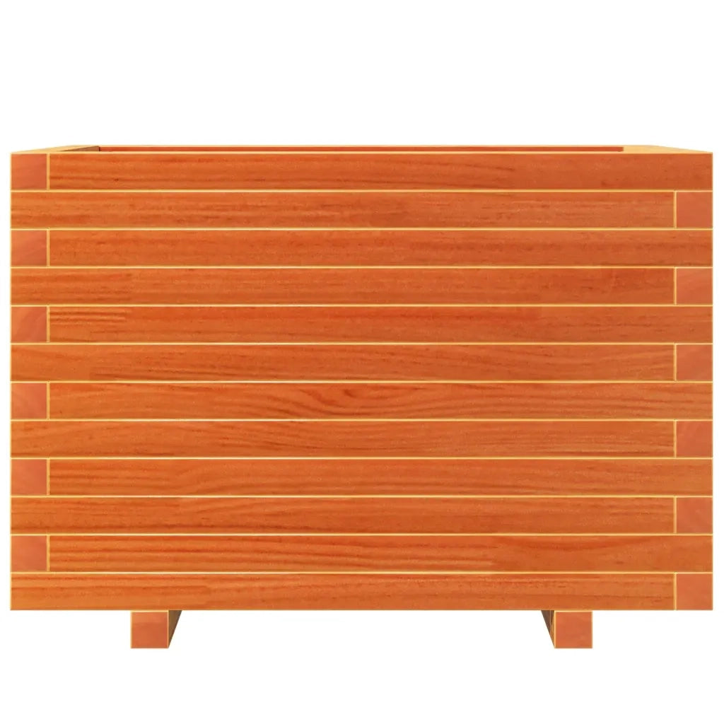 Fioriera | Cassetta per fiori | Vaso Giardino Marrone Cera 70x40x49,5cm Legno Massello Pino