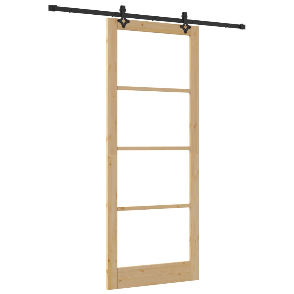 Set di Porte Scorrevoli  con Hardware 'ORKDAL'in Legno Massello e Vetro