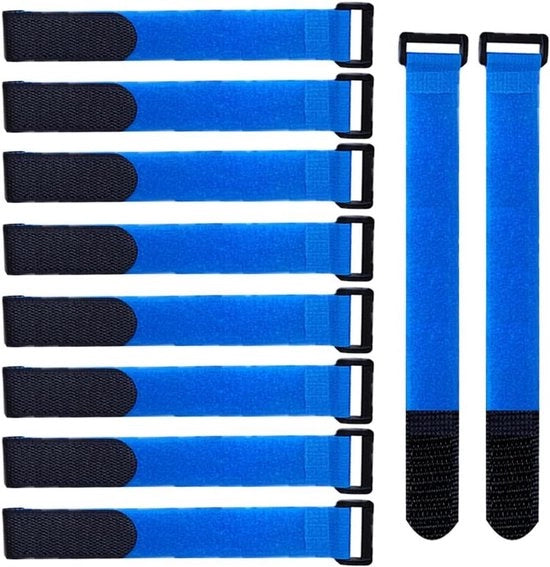 Set di 20 cinture per cavi in nylon, 30 x 2 cm, cinture riutilizzabili e regolabili - Blu - Cintura multifunzionale con chiusura rapida con parole chiave aggiunte.