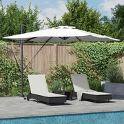 Ombrellone-Ombrello da giardino balcone Sabbia 286 x 284 x 270 cm Alluminio e Poliestere