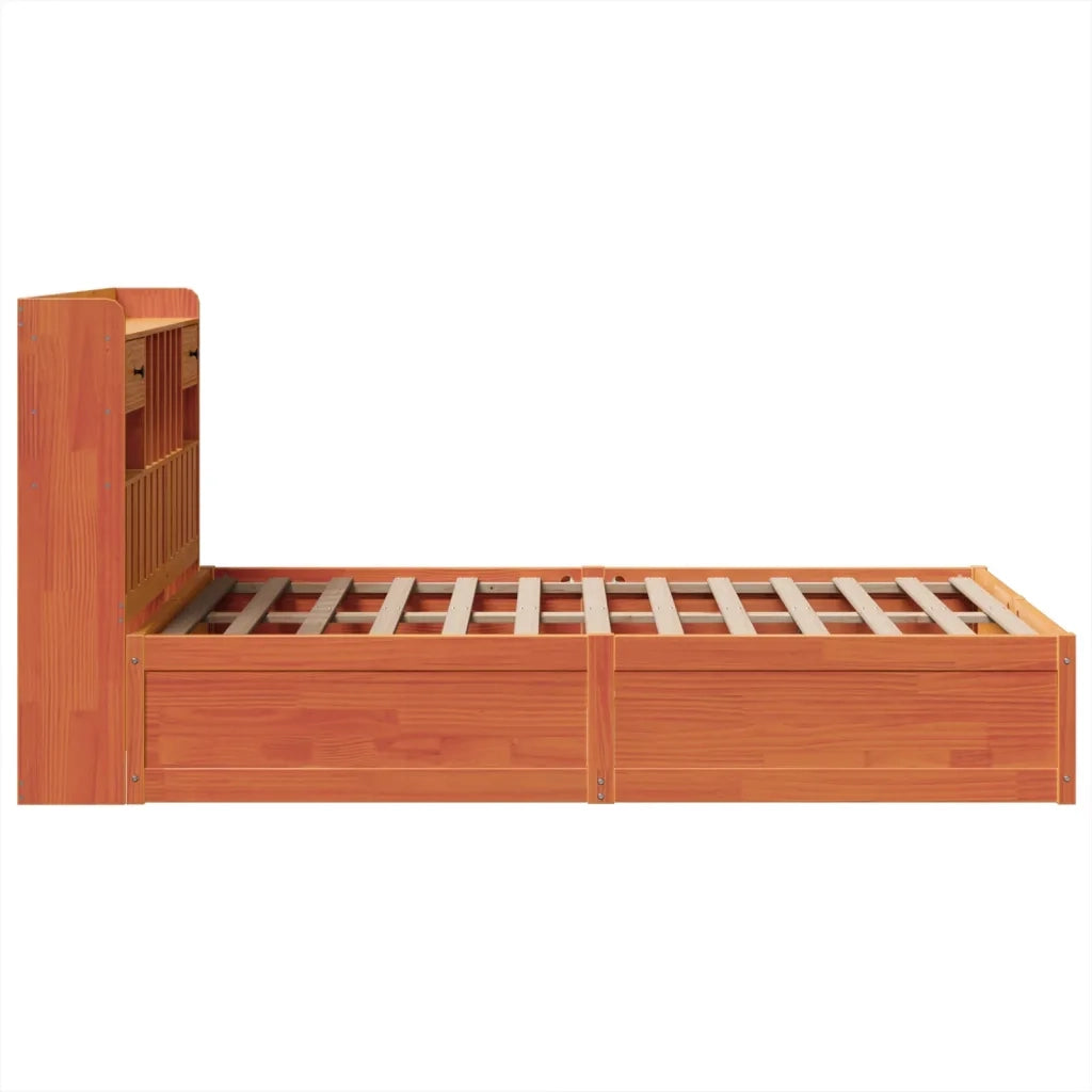 Letto senza Materasso Marrone Cera 135x190 cm in Legno di Pino