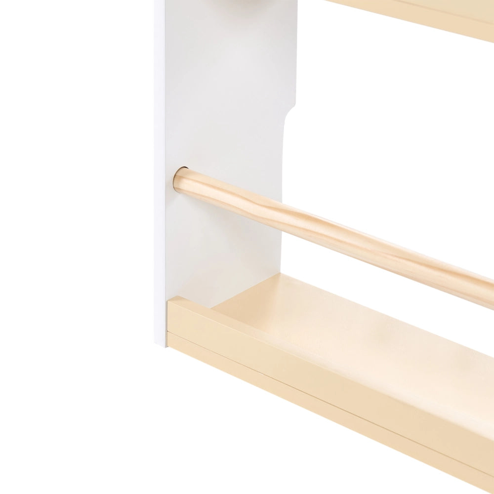 Libreria per Bambini a 4 Livelli in Stile Scandinavo a Tema Animale - Bianco, MDF e Legno di Pino