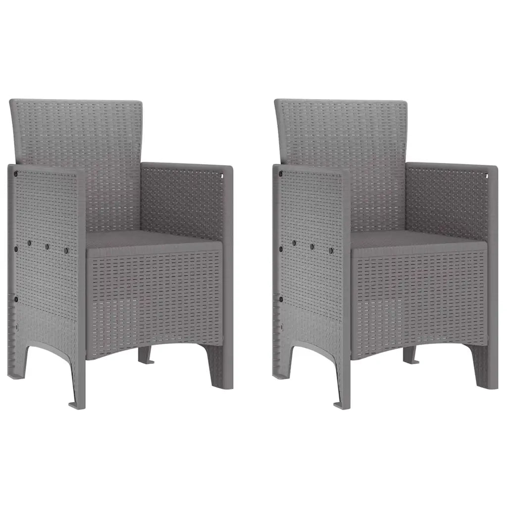 Set da Pranzo per Giardino 3 pcs Grigio chiaro Polipropilene