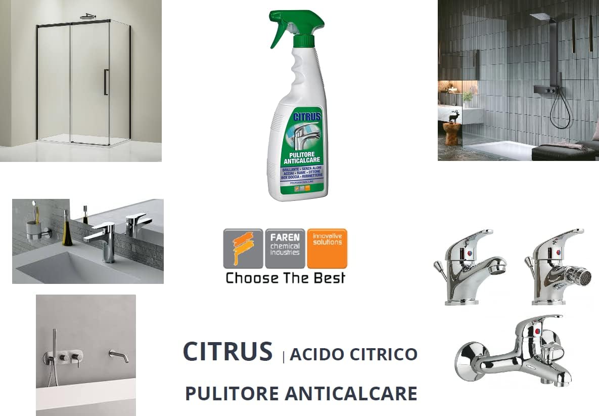 CITRUS acido citrico pulitore anticalcare rubinetti docce lucidante e detergente