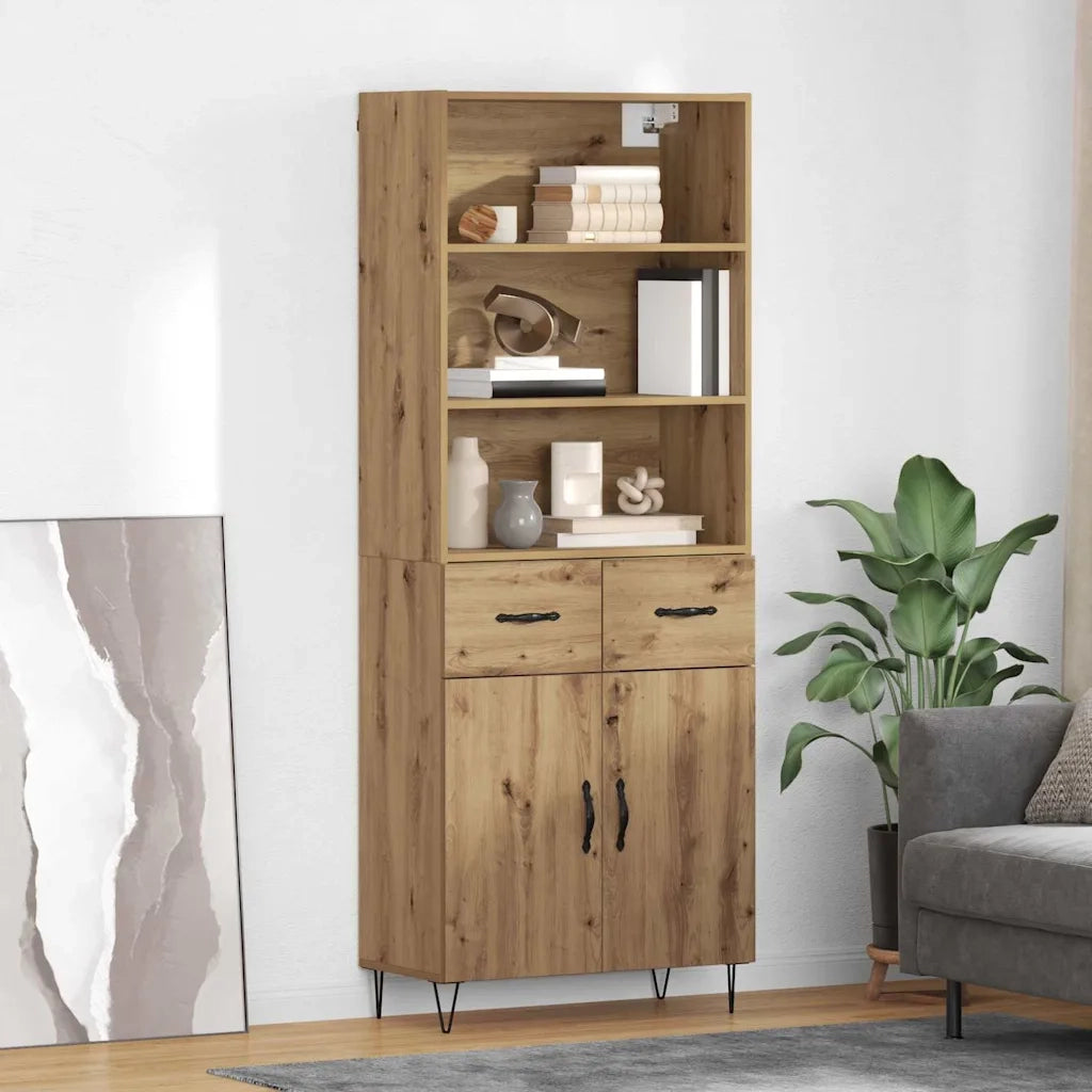 Credenza 2 pcs Rovere artigianale Legno multistrato 3415947