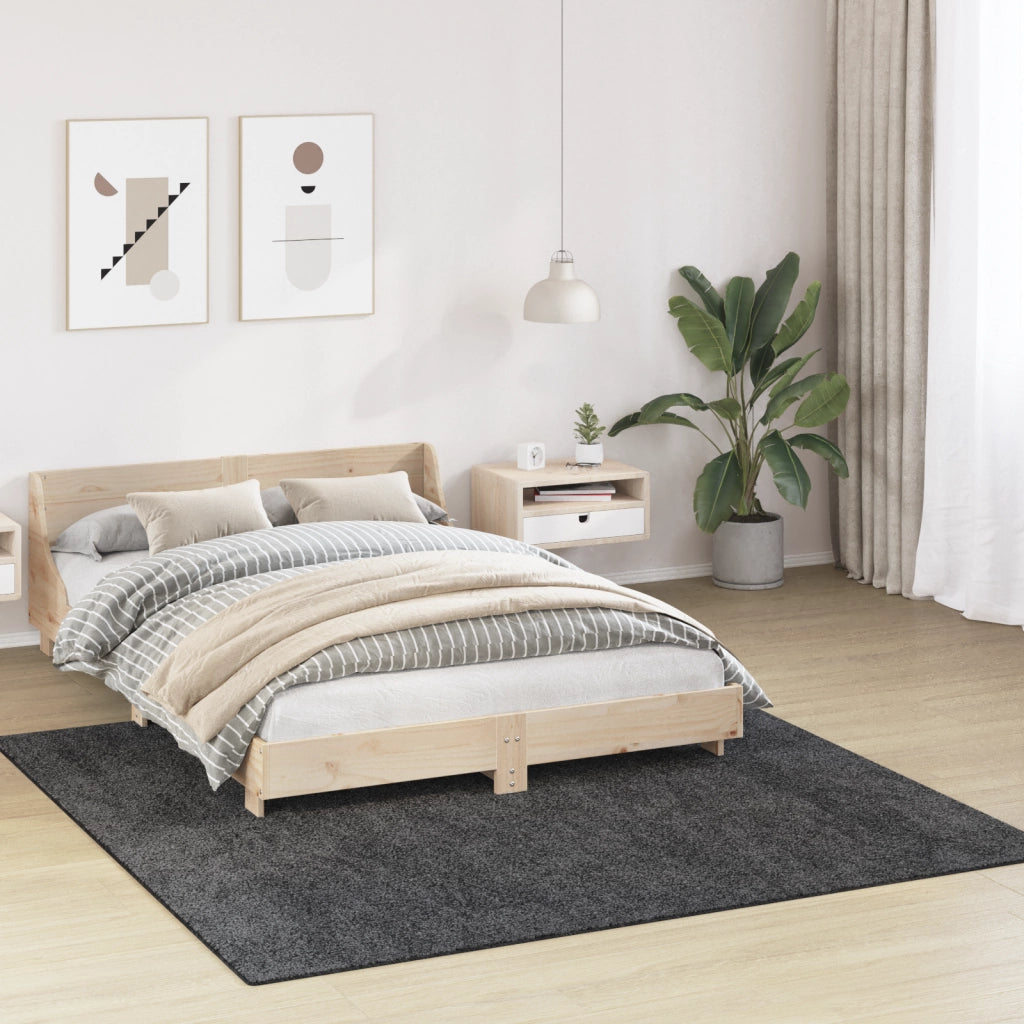 Tappeto shaggy  con retro in lattice grigio scuro 200x200 cm