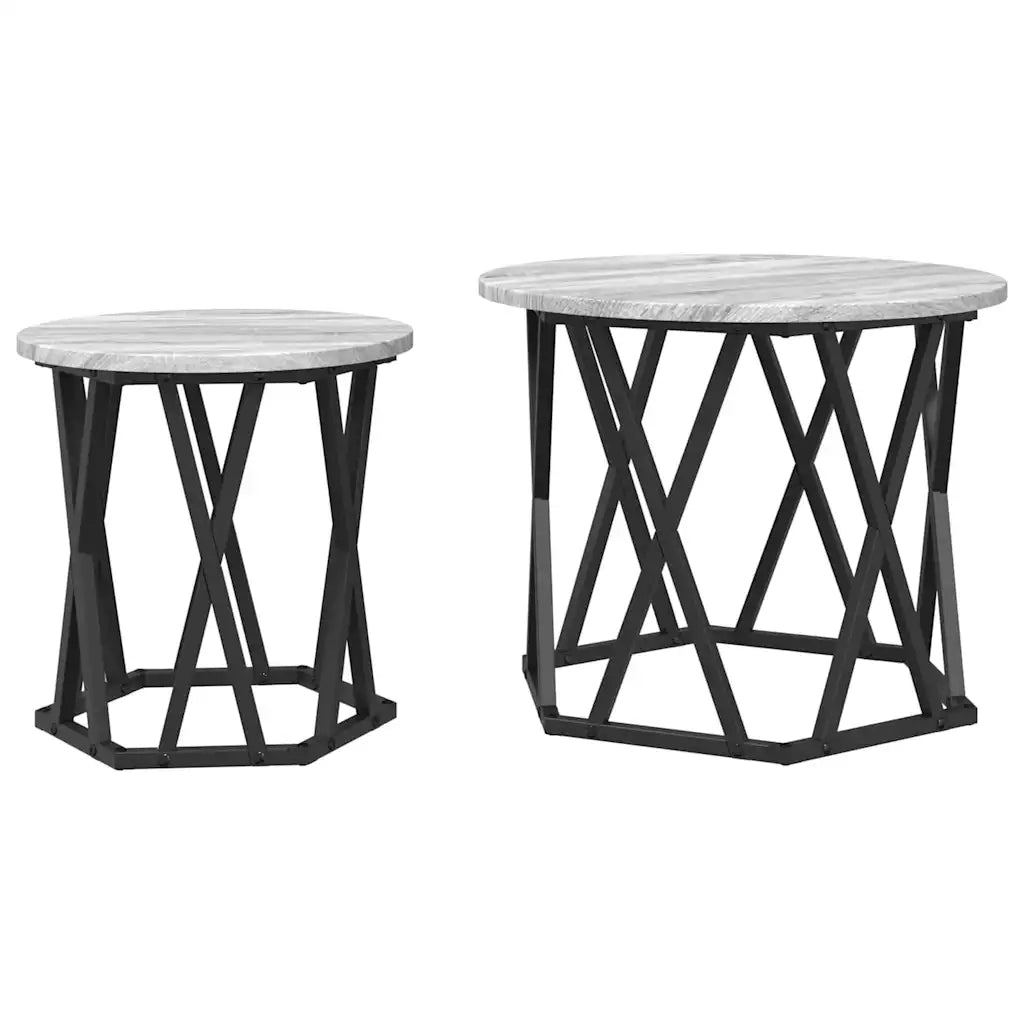 Tavolo laterale 2 pcs Grigio Sonoma 868246