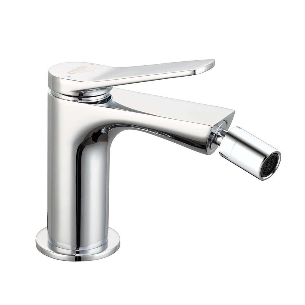 Set rubinetti lavabo alto e bidet in ottone cromo con piletta click clack linea Sound