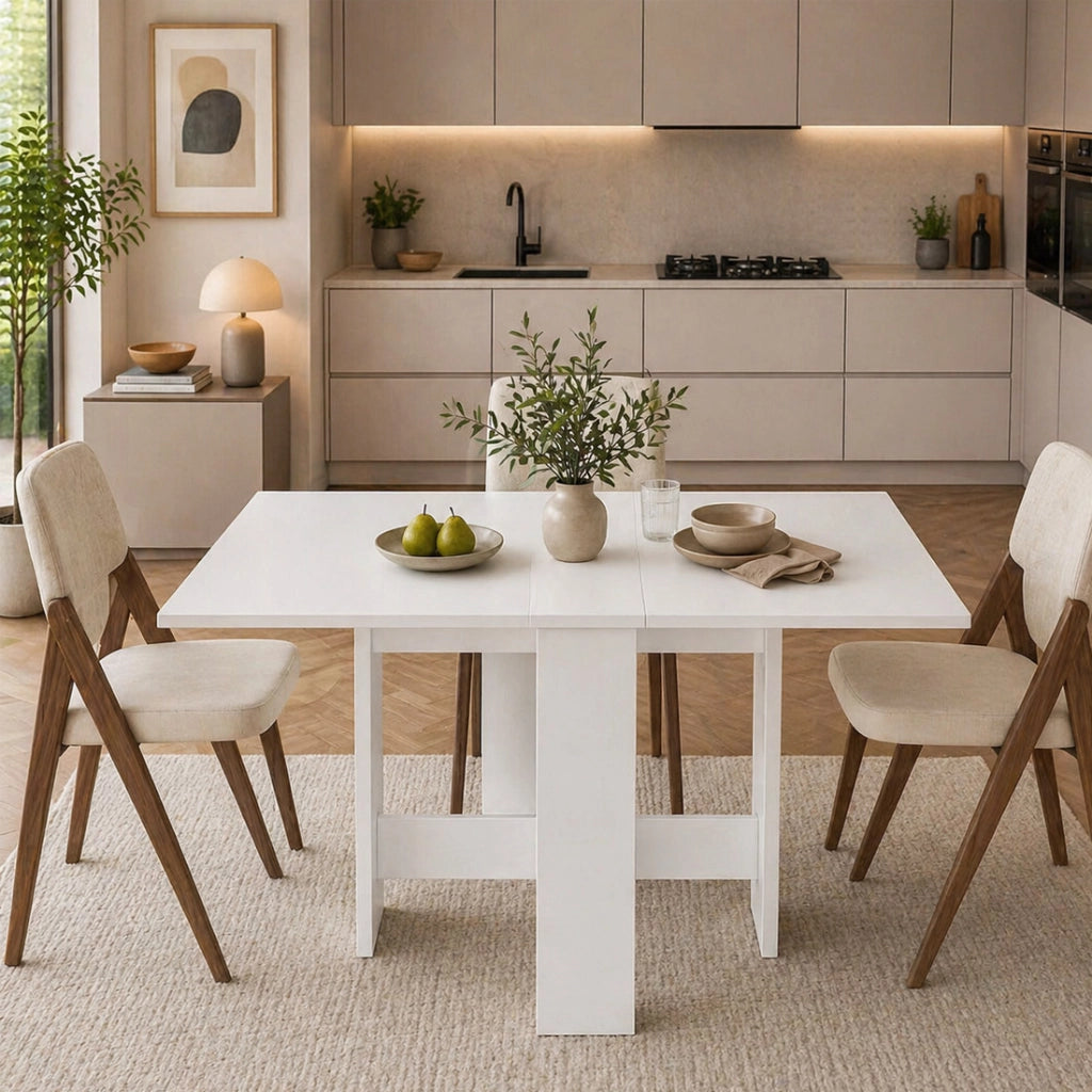 Tavolo consolle allungabile Artemio 30-130x76 cm Salvaspazio Legno Bianco