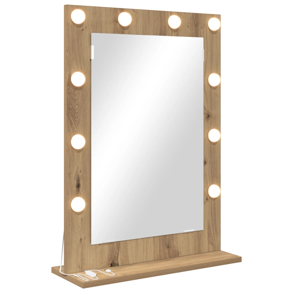 Specchio da Toeletta Quercia Artigianale Legno 70 x 50 x 18 cm