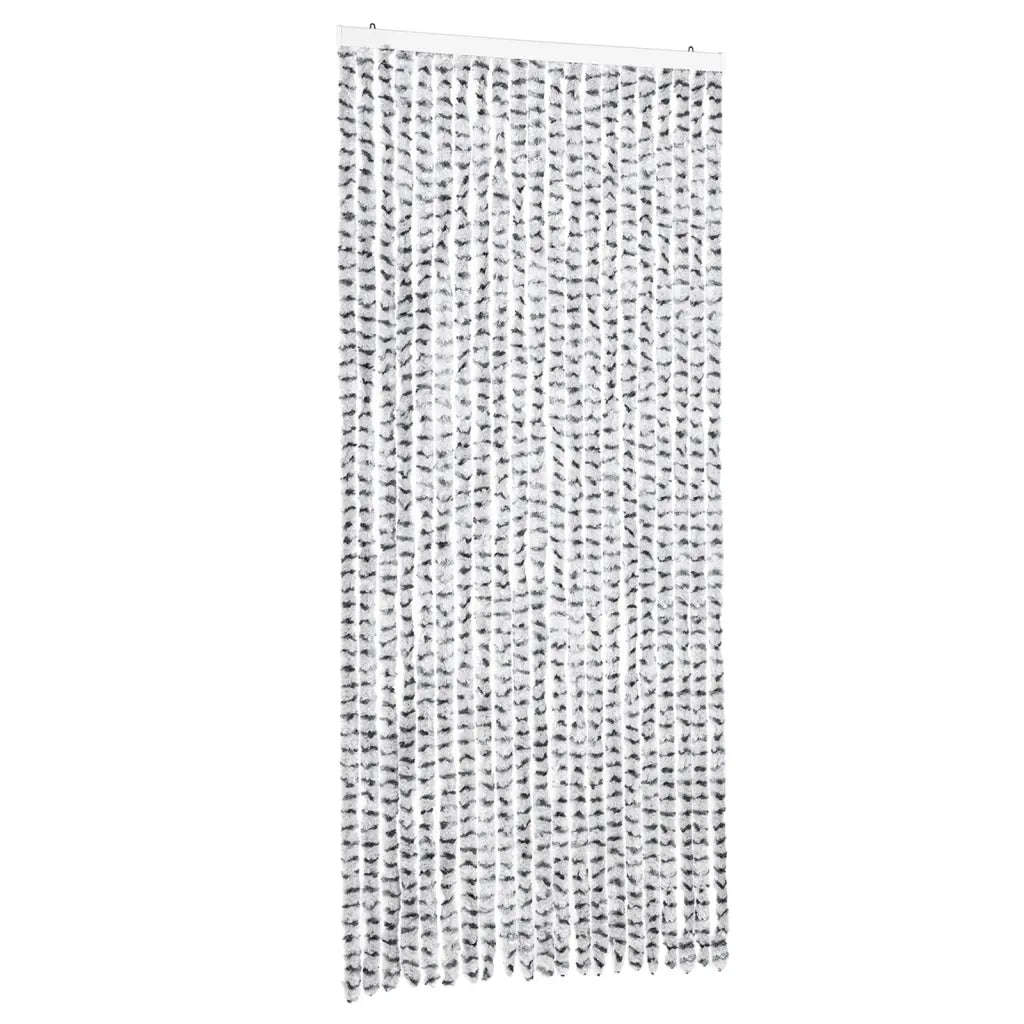 Tenda Antimosche-Zanzariera Grigio Chiaro e Grigio Scuro 90x200cm Ciniglia