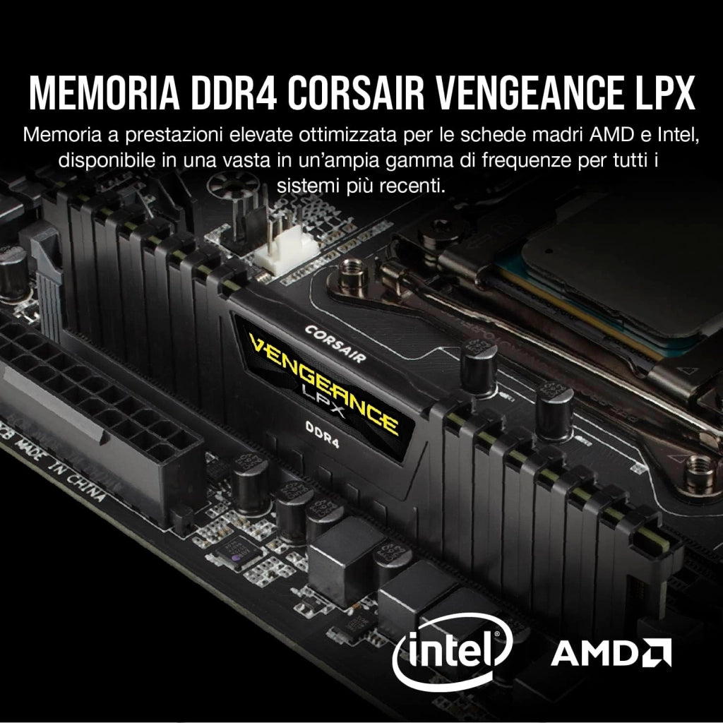 VENGEANCE LPX DDR4 RAM 32GB (2x16GB) 3200MHz CL16 Intel XMP 2.0 Memoria per computer - Nero (CMK32GX4M2E3200C16)
