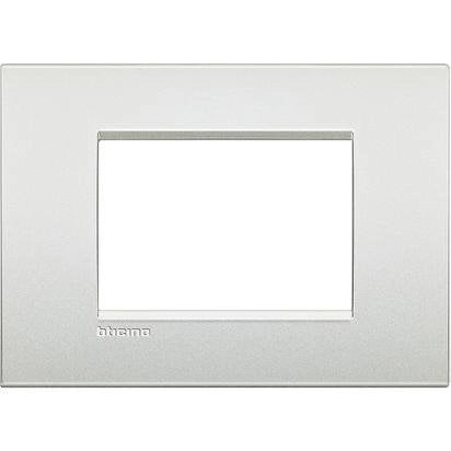 Bticino LNC4803PR Placca 3 Moduli, Bianco Perla