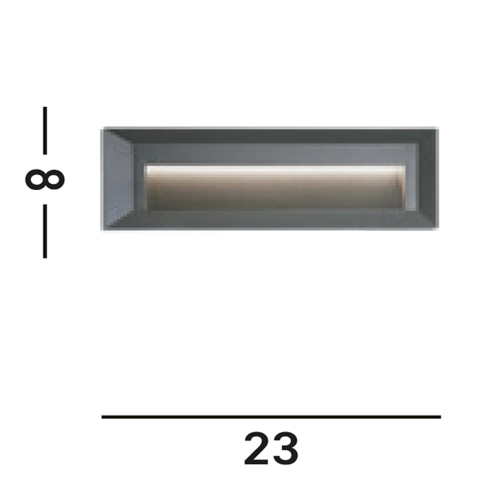Applique Moderna Ankle Acciaio Grigio Policarbonato Led 2W 4000K