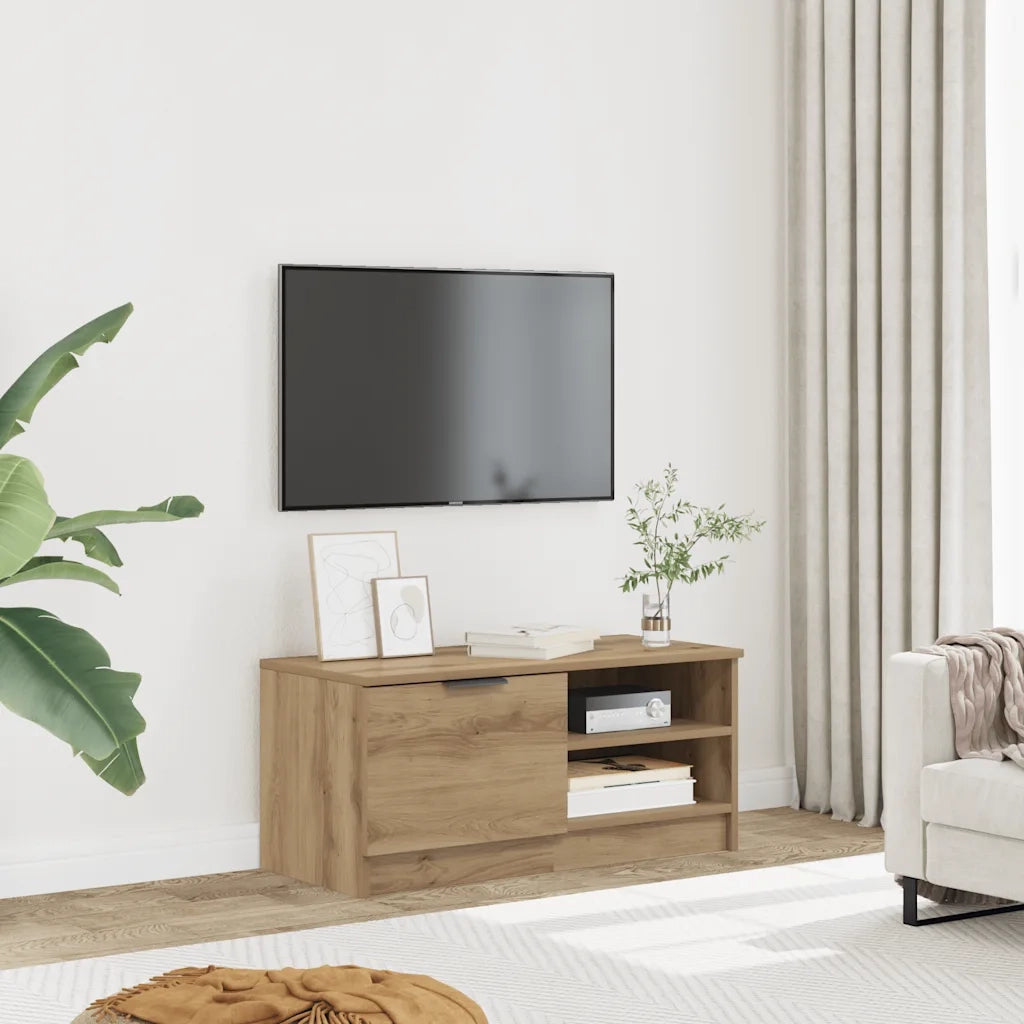 Mobile Porta TV Rovere Artigianale 80x35x36,5 cm in Truciolato 856856