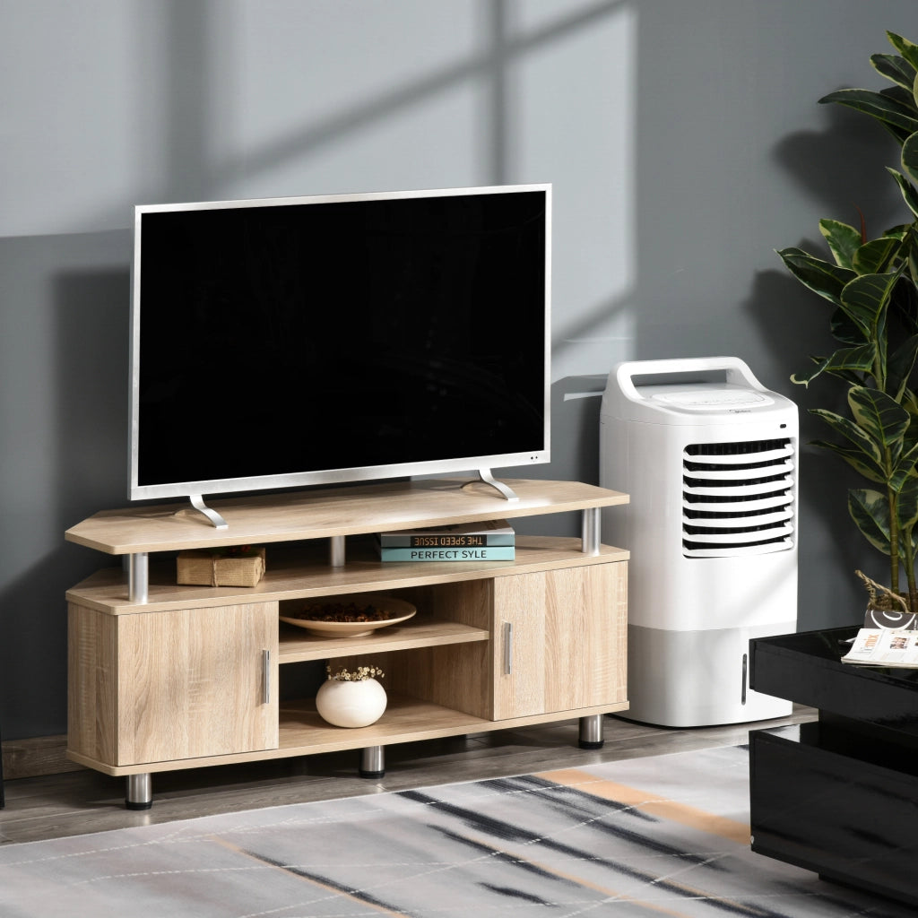 Mobile TV per televisori fino a 55 pollici con 2 ante e 2 ripiani ¨C Zephmum ¨C Roble 120x39.5x52 cm