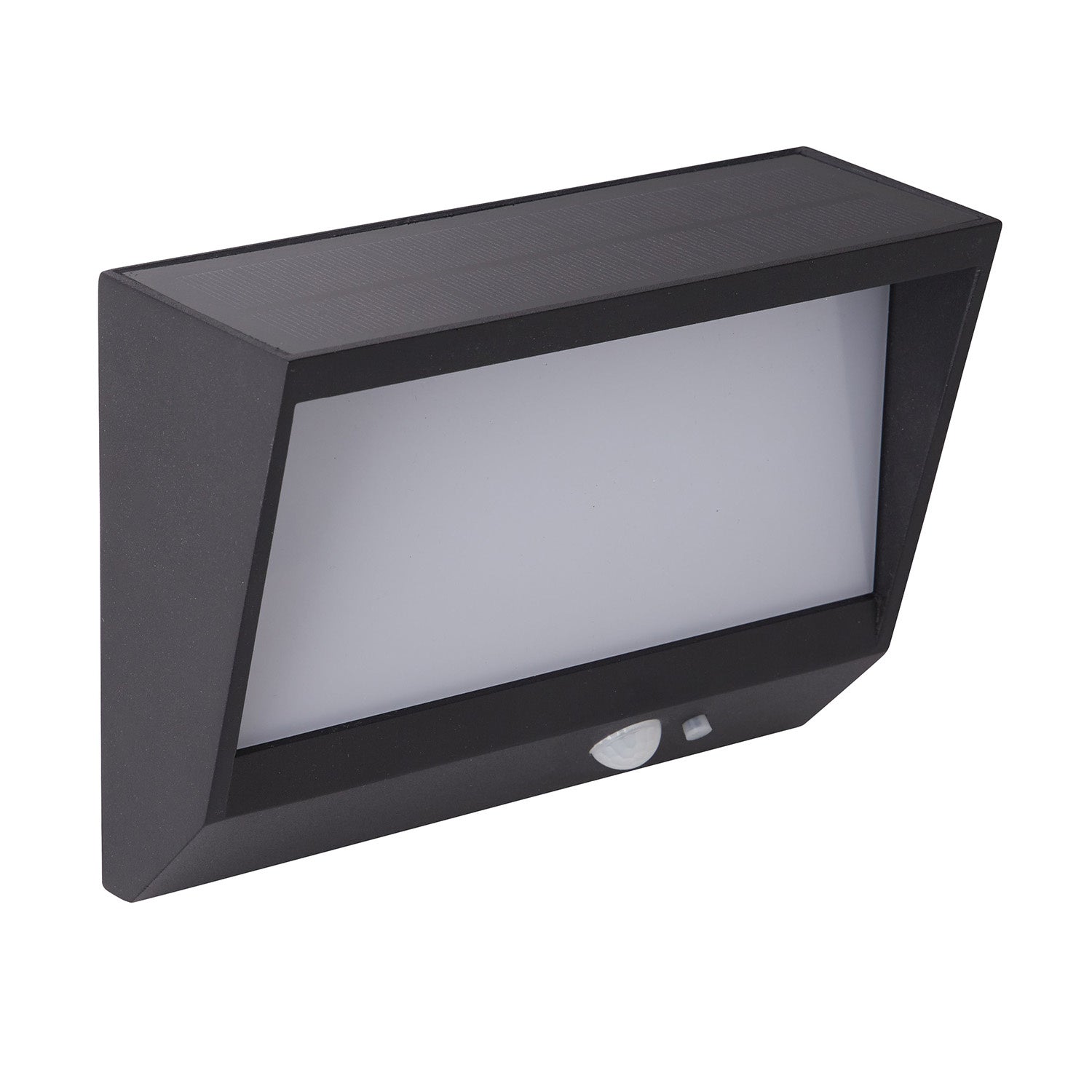 Applique Solare Alluminio Nero Policarbonato Bianco Led 2W 3000K Orizzontale