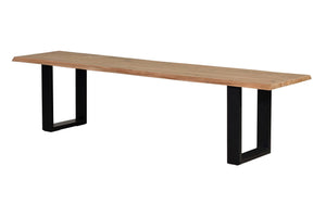 Panca in massello di acacia e piedi in metallo