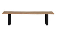 Panca in massello di acacia e piedi in metallo