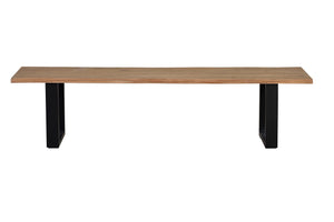 Panca in massello di acacia e piedi in metallo