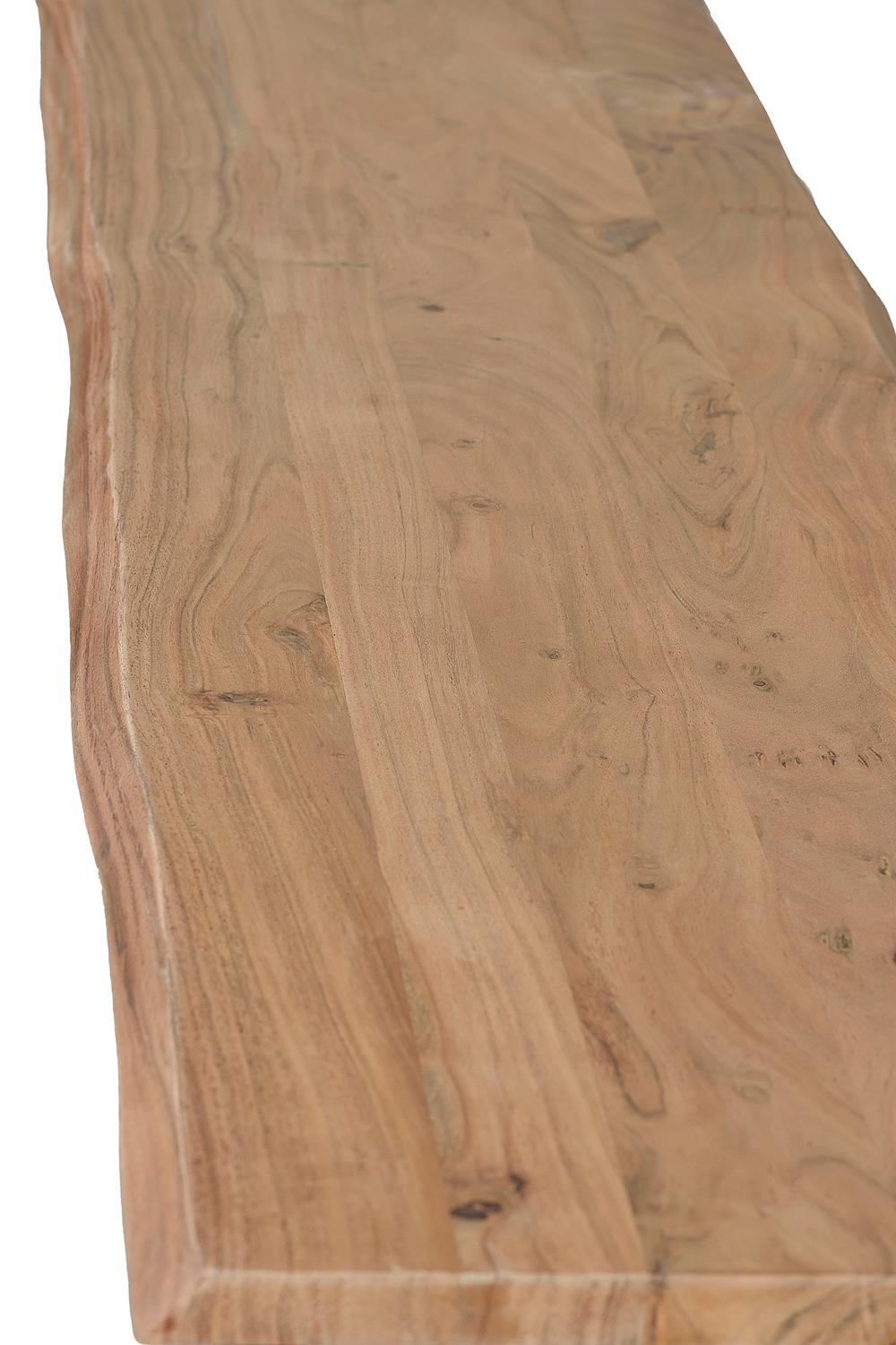 Panca in massello di acacia e piedi in metallo