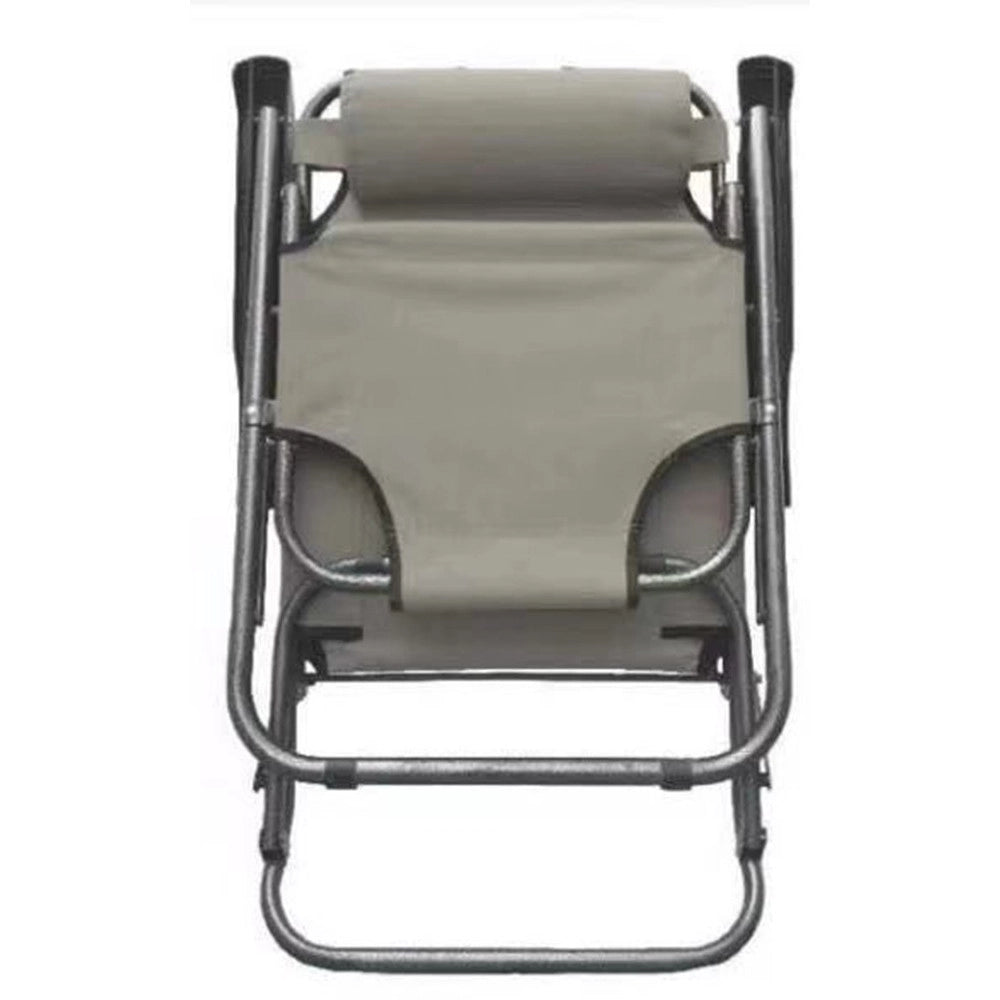 Trade Shop - Sdraio Sedia Lettino Relax Prendisole Da Spiaggia Giardino Pieghevole Crema 285003 -