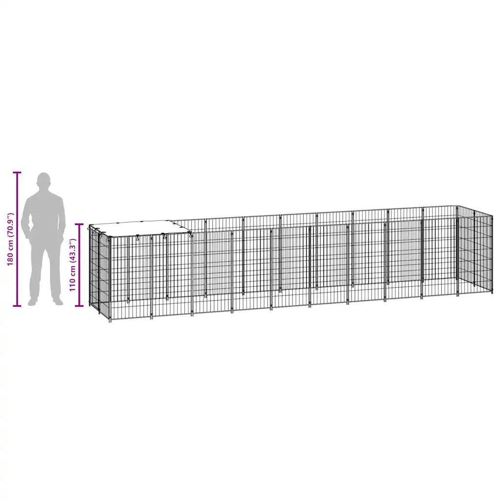 Gabbia per Cani Argento 6,05 m² in Acciaio 3082204