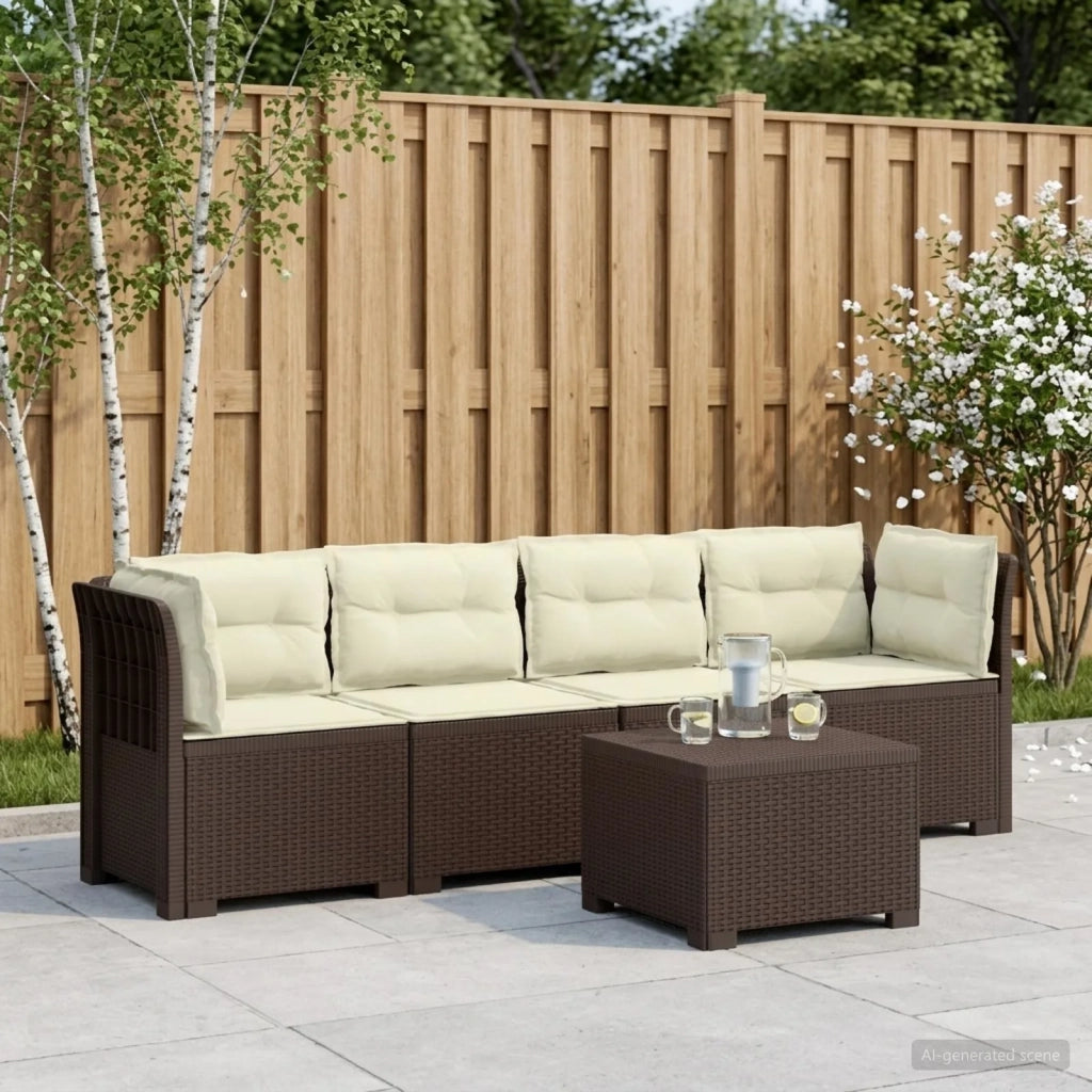 Divano da Giardino a 4 Posti con Cuscini in Stile Rattan PP 3443874