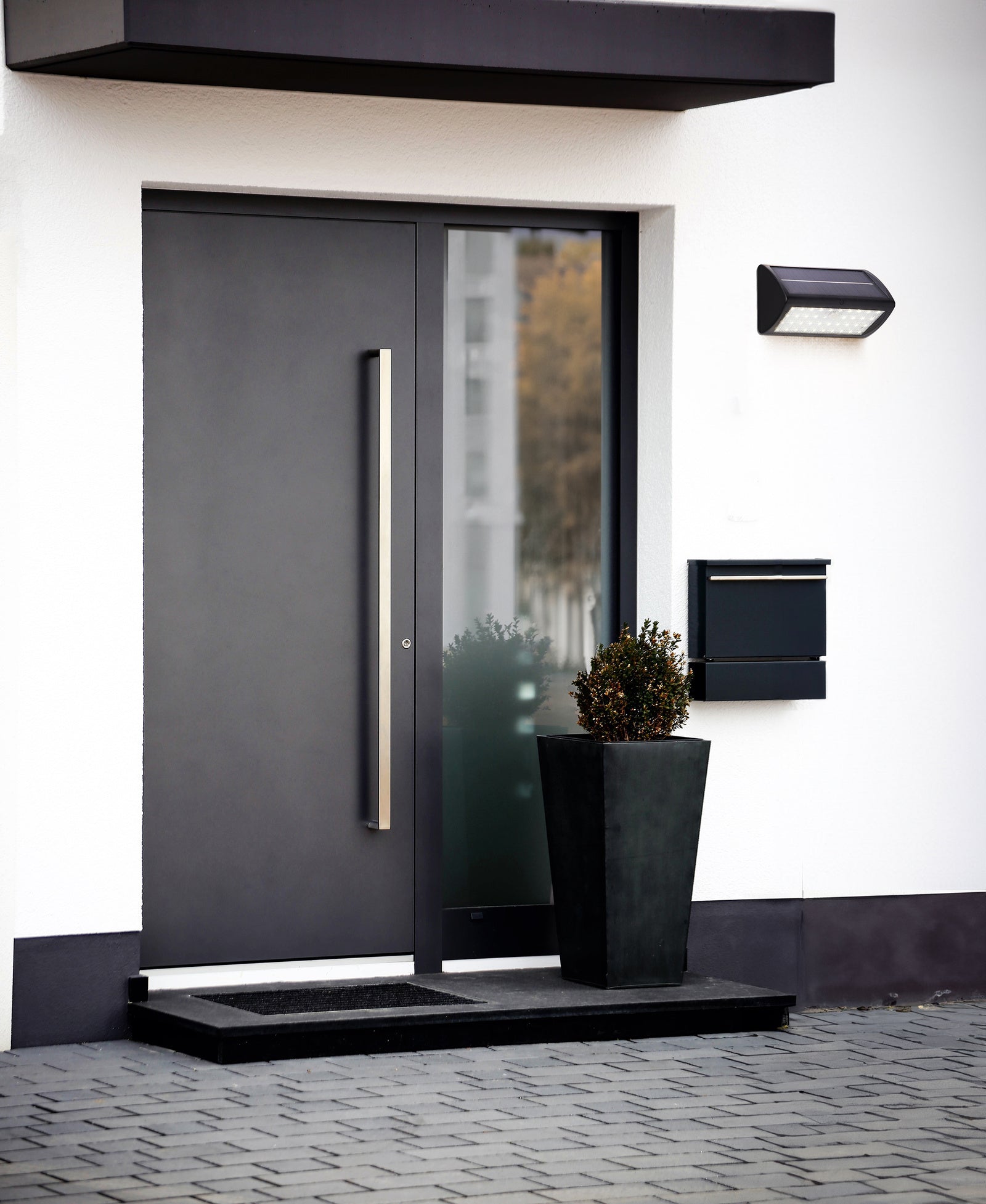 Applique Moderna Solare Policarbonato Nero Bianco Led 5W 3000K