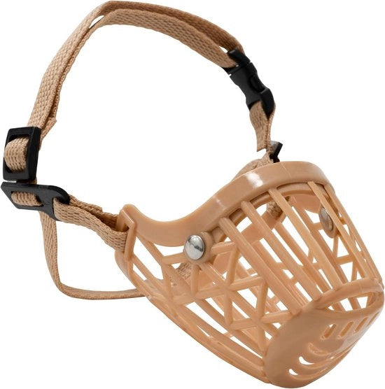 Mondkapot per cani - Adattabile - Beige - Plastica - Sicurezza - Escursione - Animali domestici