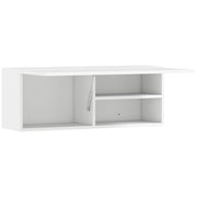 Mobiletto da bagno, pensile con anta a ribalta, molla a gas, ripiano, 80 x 25 x 30 cm, bianco