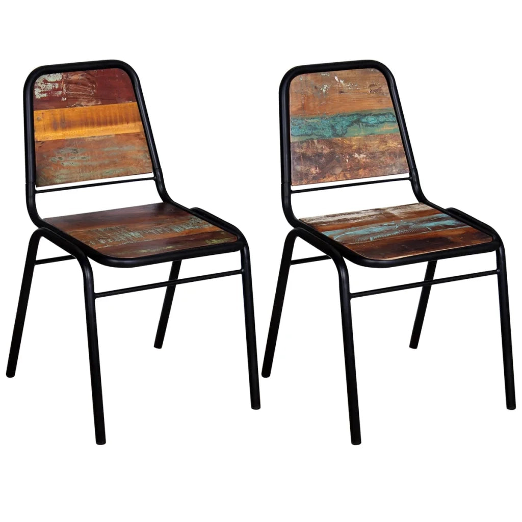 Sedie da Pranzo 2 pz in Legno Massello di Recupero 244246
