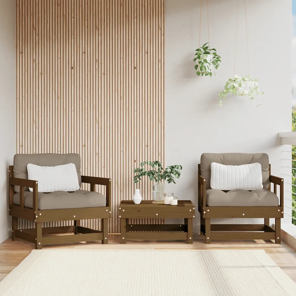 Sedie da Giardino con Cuscini 2pz Legno Massello di Pino Mielecod mxl 80754