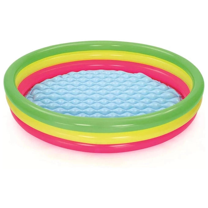 Bestway piscina gonfiabile tonda per bambini, 3 anelli, effetto metallizzato, diametro 170 cm, altezza 53 cm, 697 L