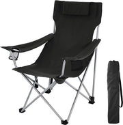 Camping Sedili Ripiegabili - Sedili da Giardino in Alluminio - con Braccioli, Supporto Cervicale e Porta Tazze, Struttura Metallica, Sostegno fino a 150 kg, Blu Scuro