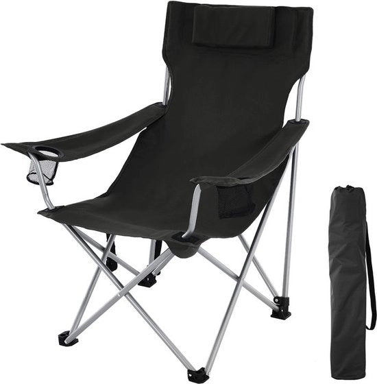 Camping Sedili Ripiegabili - Sedili da Giardino in Alluminio - con Braccioli, Supporto Cervicale e Porta Tazze, Struttura Metallica, Sostegno fino a 150 kg, Blu Scuro
